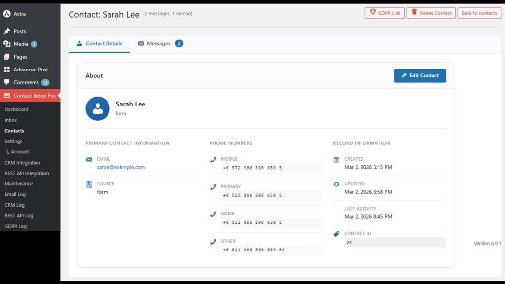 Contact Us Contact Details with Auto Detected Contacts Contact Us Contact Details with Auto Detected Contacts